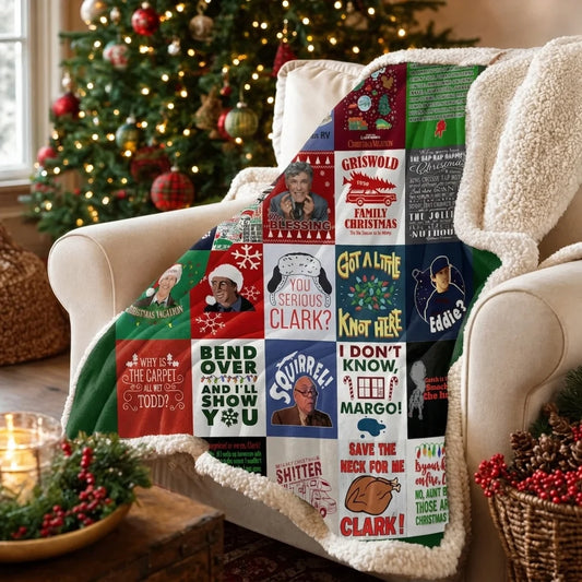 Christmas Sherpa Throw Blanket