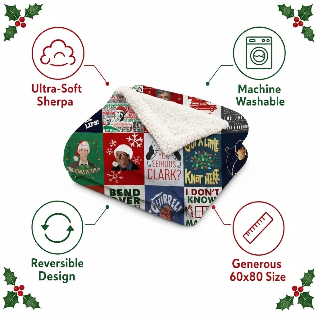 Christmas Sherpa Throw Blanket