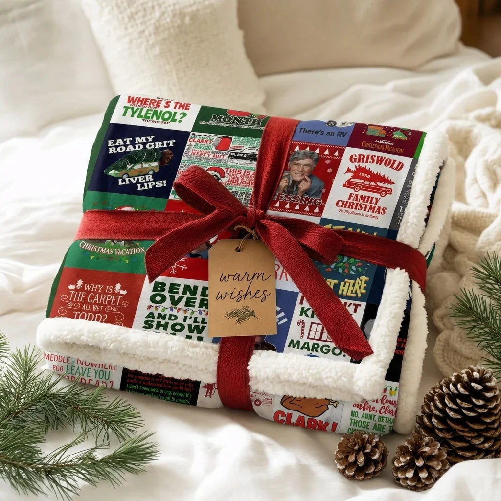 Christmas Sherpa Throw Blanket