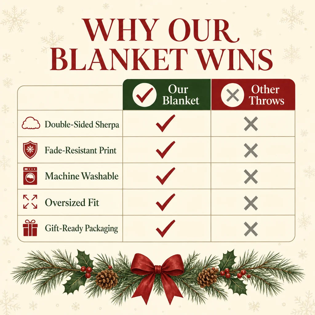 Christmas Sherpa Throw Blanket